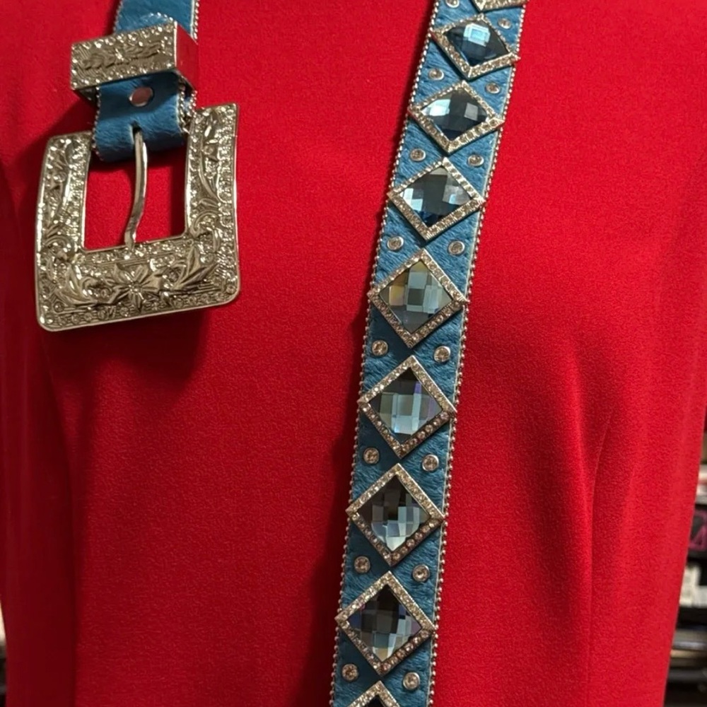 Blue Embellished Belt - Picture 6 of 10